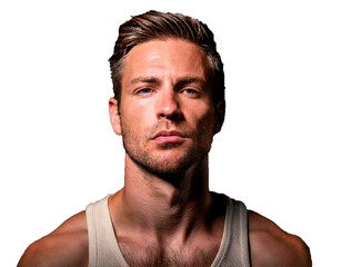 Fototapeta premium the face of a man who has skin problems on his face