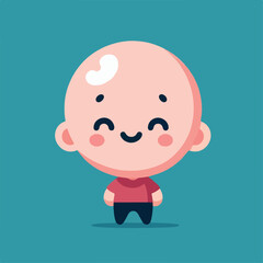 vector image of a bald child