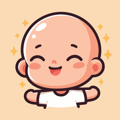 Obraz premium vector image of a bald child