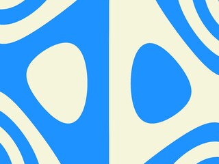An abstract background with a split design with blue and off-white. Both sides feature organic shapes and wavy lines creating a balanced, modern aesthetic.