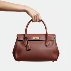 female hand holding bag