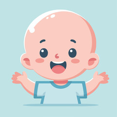 vector image of a bald child