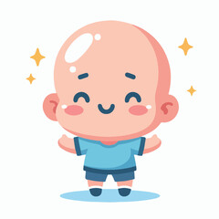 vector image of a bald child