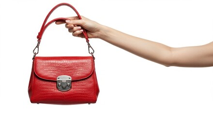 female hand holding bag