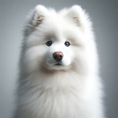Obraz premium Fluffy Samoyed Puppy Portrait