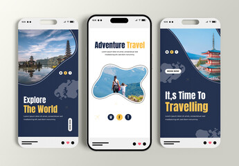 Travel Social Media Story Post Template Editable Adventure Design Layout