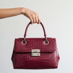 female hand holding bag