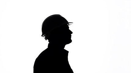 Silhouette of a Construction Worker: A bold silhouette of a construction worker in a safety helmet, embodying the strength and dedication of the construction industry.
