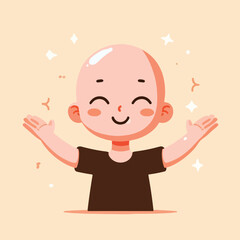 vector image of a bald child