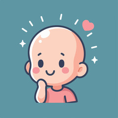 vector image of a bald child