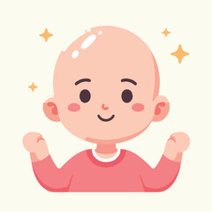vector image of a bald child