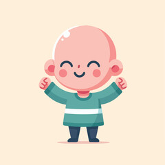 vector image of a bald child