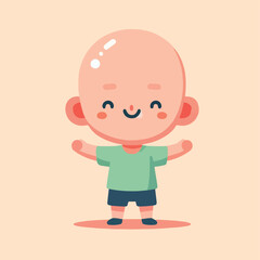 vector image of a bald child