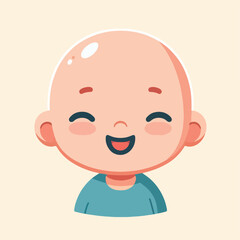 vector image of a bald child