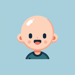 vector image of a bald child