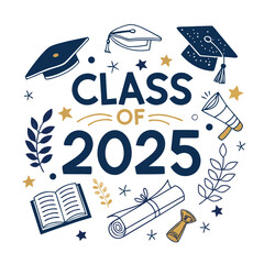 class of 2025 education text vector 