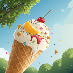 summer ice cream illustration