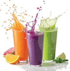 Nice Summer Juices Splashing