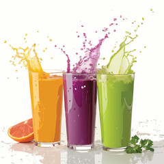 Nice Summer Juices Splashing