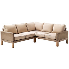 Obraz premium Beige Corner Sectional Sofa Furniture