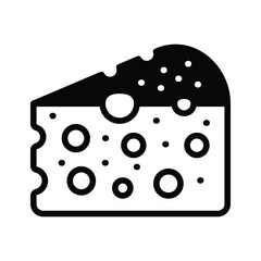 Here is a glyph style icon showing cheese slice