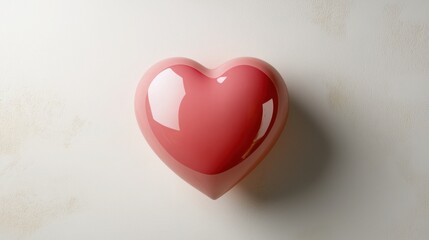 Flat pastel pink heart on a clean white backdrop, sweet and simple