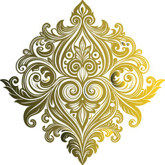 This decorative vector illustration features an ornamental round shape with an abstract floral design, showcasing a vintage ornate pattern