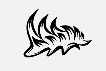 Outline Flame Hand Drawn Vector Image