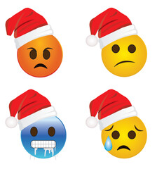 a yellow emoji face with a smile emoji, happy Christmas,  emoji Christmas face, whats app emoji, reaction smiley, Christmas smiley, 