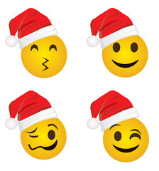 a yellow emoji face with a smile emoji, happy Christmas,  emoji Christmas face, whats app emoji, reaction smiley, Christmas smiley, 