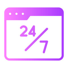 24 hours gradient icon