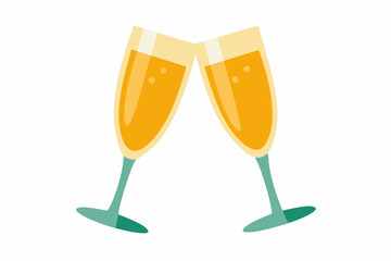 champagne glasses vectoe on white background