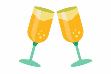 champagne glasses vectoe on white background