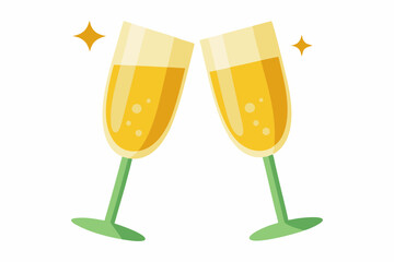 champagne glasses vectoe on white background