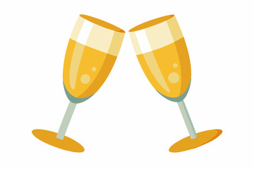 champagne glasses vectoe on white background