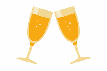 champagne glasses vectoe on white background