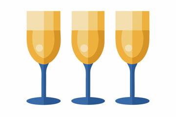 champagne glasses vectoe on white background