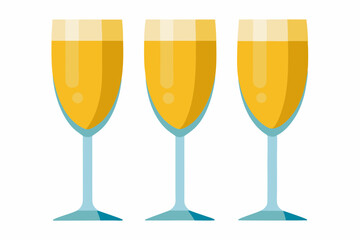 champagne glasses vectoe on white background