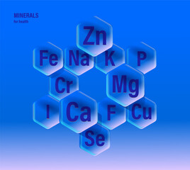 Set of microelements (minerals) useful for human health