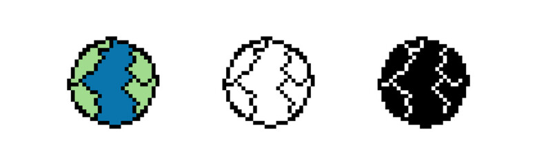 Fototapeta premium Pixel Art Planet Collection