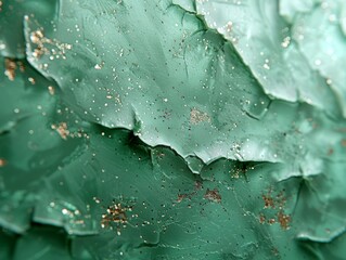 Subtle mint 2D glitter texture with sparkling specks on calming pastel green surface. Abstract design concept