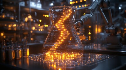 Lab experiment, DNA research, futuristic