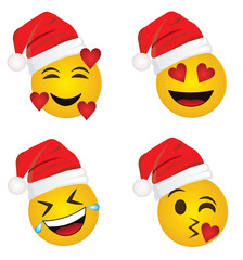 a yellow emoji face with a smile emoji, happy Christmas,  emoji Christmas face, whats app emoji, reaction smiley, Christmas smiley, 
