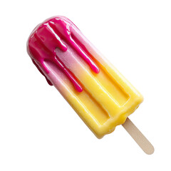 Isolate transparent Vibrant neon popsicle colorful, bright fun neon popsicle colorful summer treat dessert idea, sweet neon popsicle colorful summer treat for hot days PNG die-cut or white