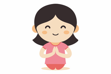 little girl vector illustration 