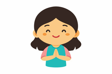 little girl vector illustration 