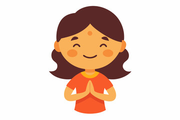 little girl vector illustration 