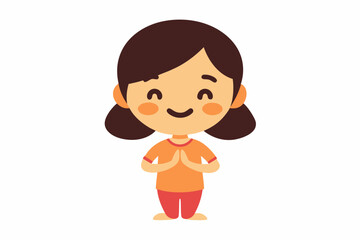 little girl vector illustration 