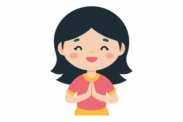 little girl vector illustration 