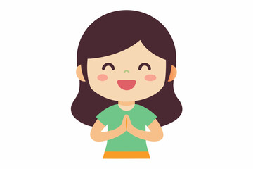 little girl vector illustration 